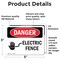 Signmission Electric Fence Danger Sign, Vinyl Decal, 5in W x 3.5in L, 2PK OS-2PACK-DS-D-35-L-1191 - alternate 8